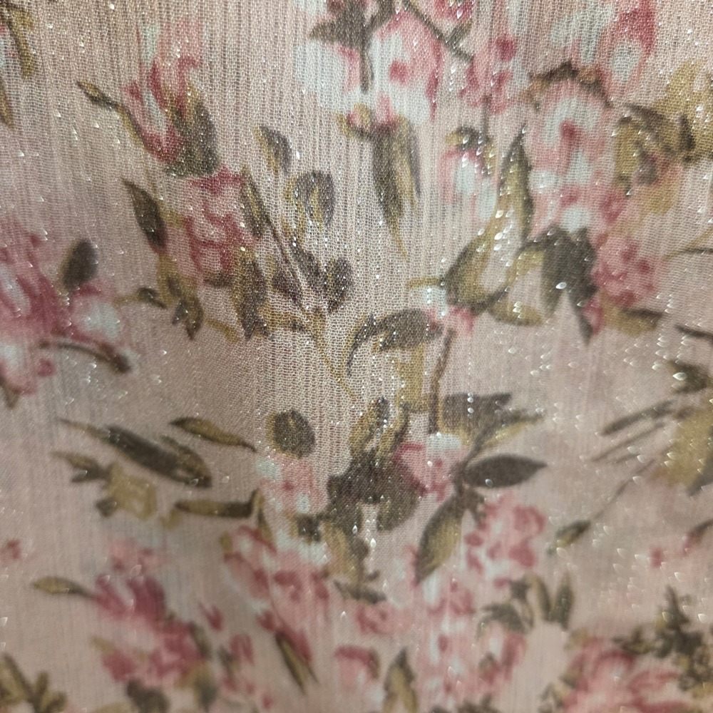 Vianni Plus Sheer Floral Blouse Womens 36 (8/10) Ruffle Coquette Cottage Boho - Picture 5 of 8